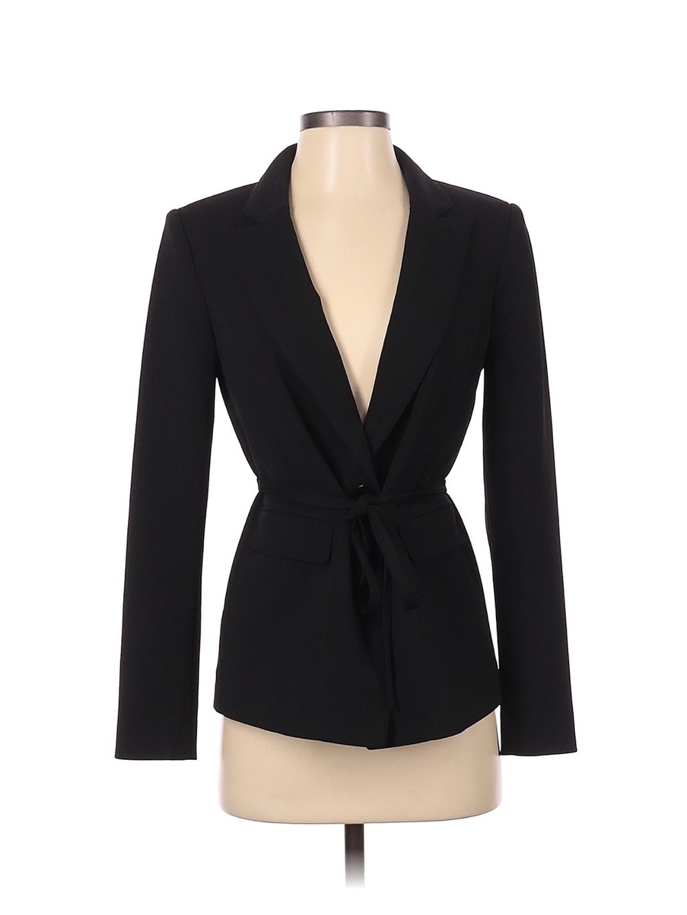 White House Black Market Black Tie-Waist Women's Blazer Jacket
